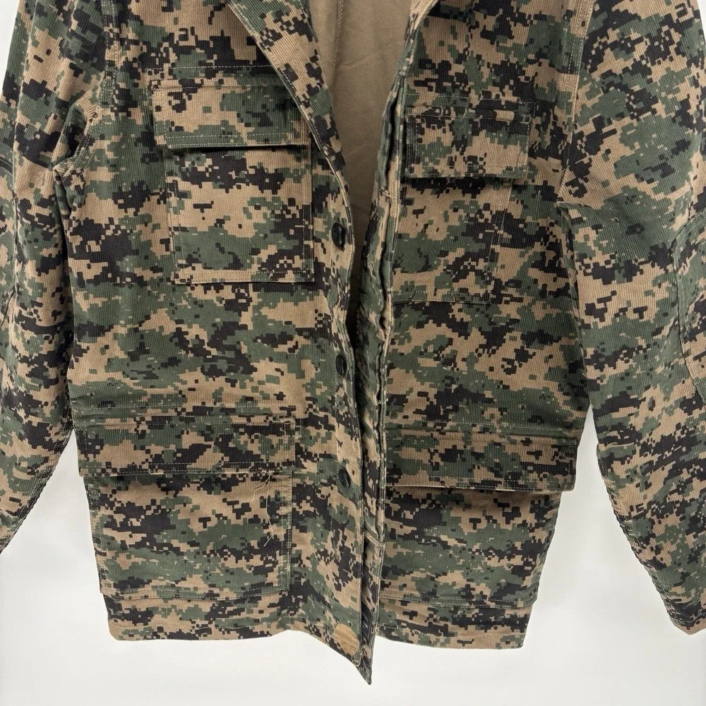 Vintage Levis Digital Camo Corduroy Chore Jacket Hidden Button Rare Y2K Men M